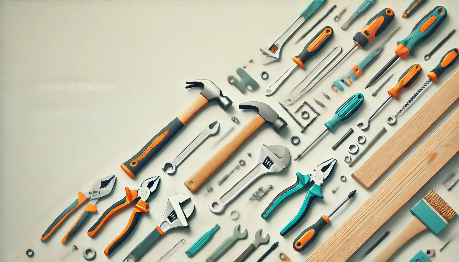 dall·e 2024 10 30 21.32.55 a handyman oriented background at 1920x1080 resolution for a website section, featuring tools like hammers, wrenches, and screwdrivers arranged on a c